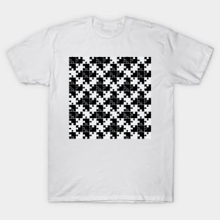 Black and white geometric puzzle design T-Shirt